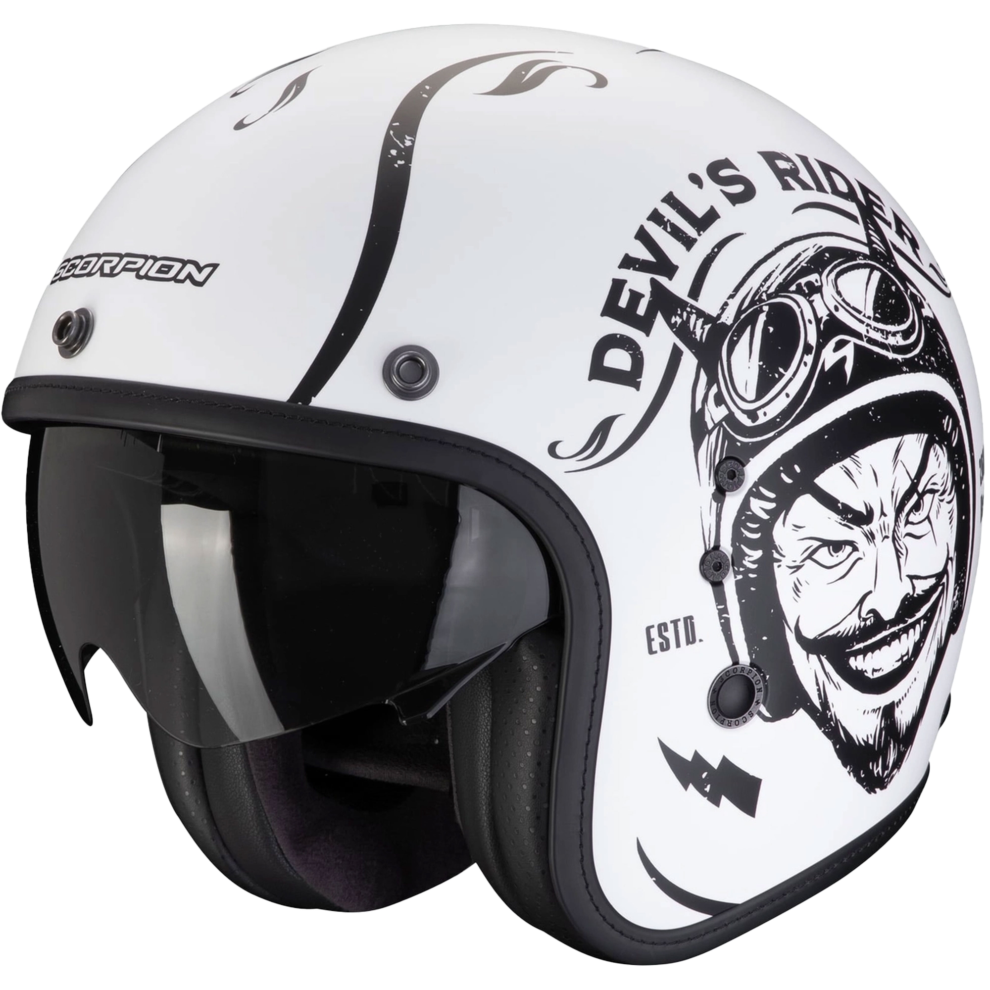 Otevřená helma na motorku Scorpion Belfast Evo ROMEO matná černo-bílá Velikost: M