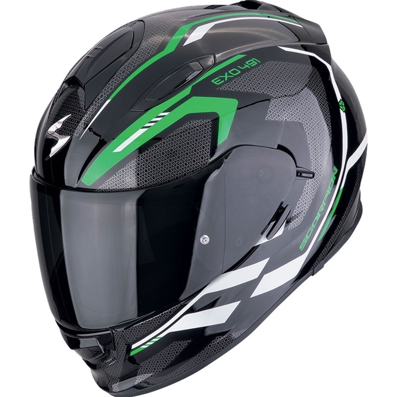 Integrální helma na motorku Scorpion EXO-491 KRIPTA černo-zeleno-bílá