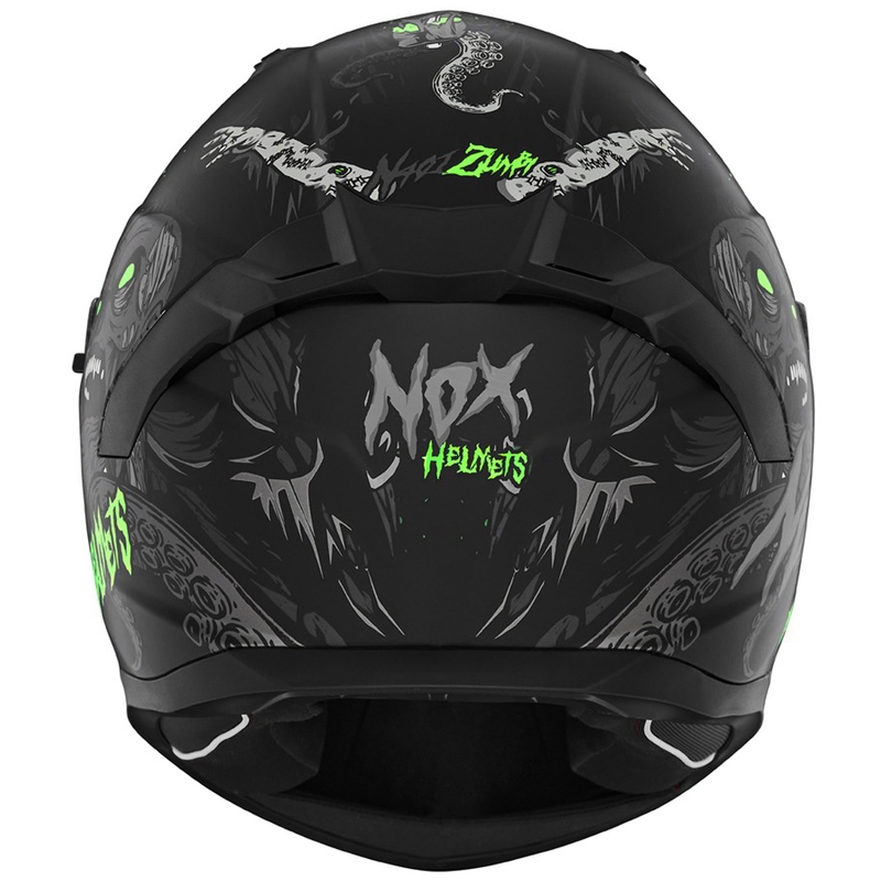Integrální helma na motorku NOX N401 ZUMBI matná černo-fluo zelená