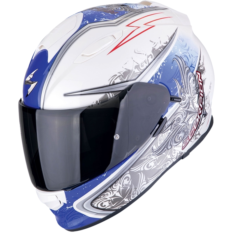 Integrální helma na motorku Scorpion EXO-491 RUN bílo-modrá výprodej