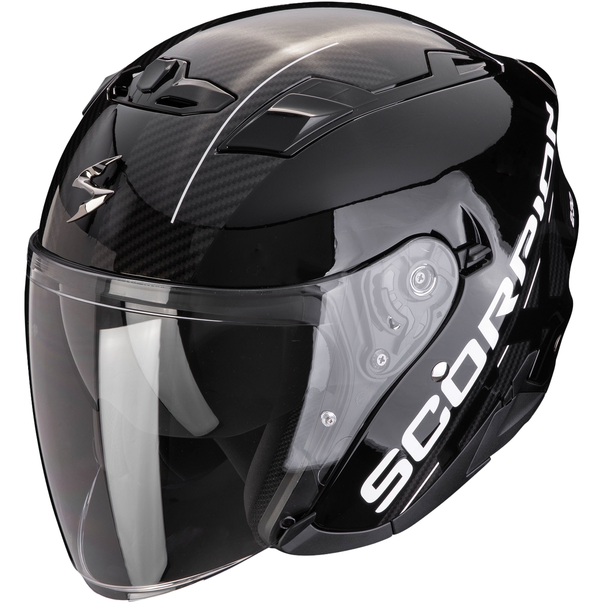 Otevřená helma na motorku SCORPION EXO-230 QR černo-stříbrná Velikost: S