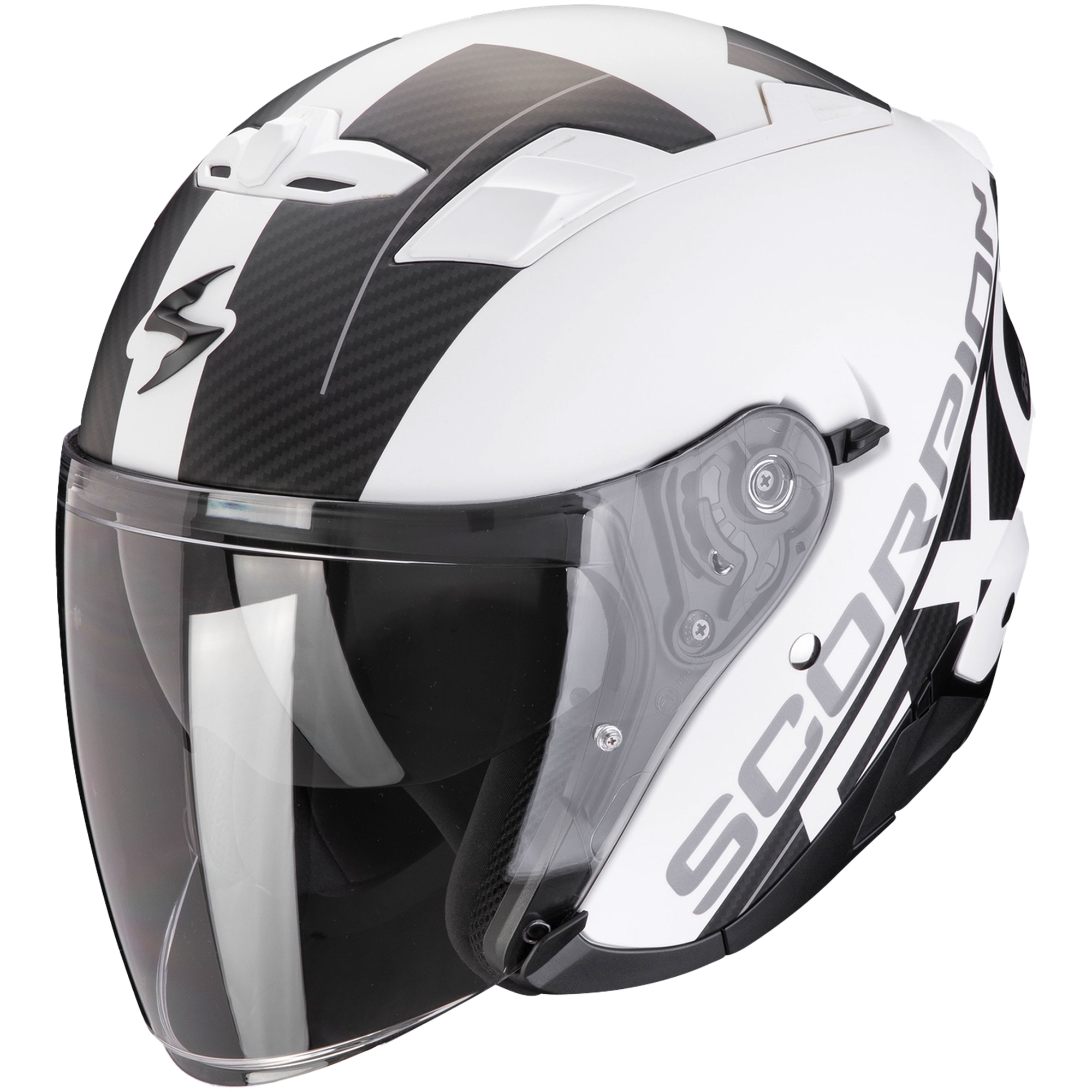 Otevřená helma na motorku SCORPION EXO-230 QR matná bílo-černá Velikost: XS
