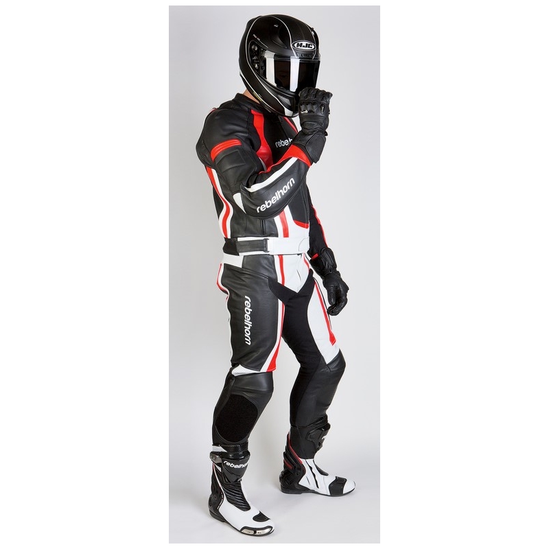 Kalhoty na motorku Rebelhorn Piston II černo/bílo/červené výprodej