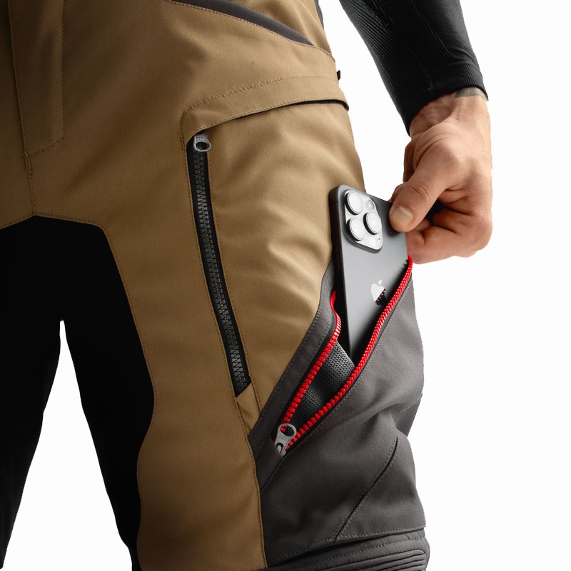 Kalhoty na motorku Rebelhorn Hardy 3.0 béžovo-šedo-červené