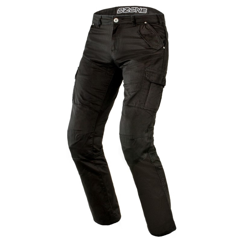 Moto jeansy Ozone Shadow černé výprodej