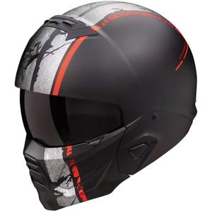Modulární helma na motorku Scorpion EXO-COMBAT II LORD matná černo-červená