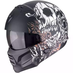 Modulární helma na motorku Scorpion EXO-COMBAT II GENESIS matná černo-bílo-zlatá