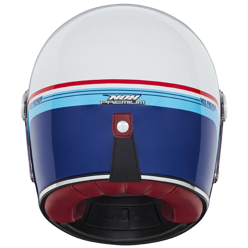 Integrální helma na motorku NOX PREMIUM REVENGE bílo-modro-červená