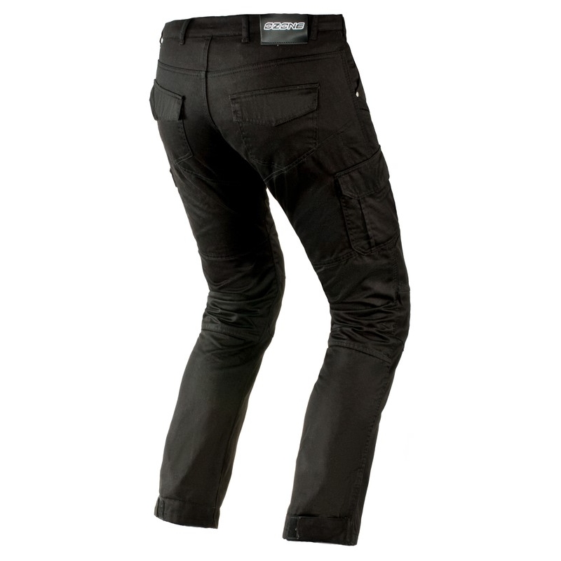 Moto jeansy Ozone Shadow černé výprodej