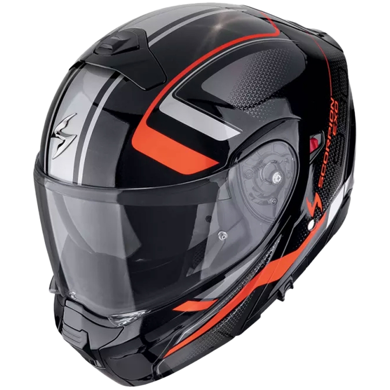 Modulární helma na motorku Scorpion EXO-930 EVO ARDENS metalická černo-červená
