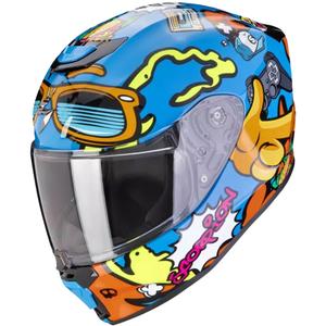 Dětská přilba na motorku Scorpion EXO-JNR AIR FUN modro-oranžová