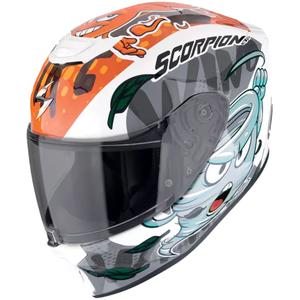 Dětská přilba na motorku Scorpion EXO-JNR AIR The4elements bílo-modro-oranžová