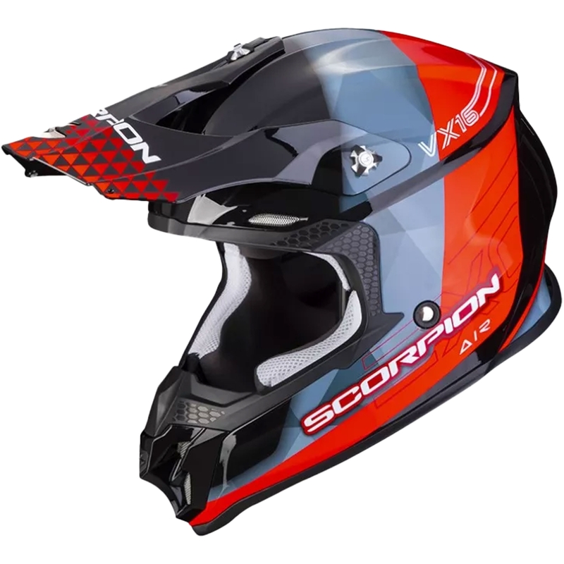 Motokrosová přilba Scorpion VX-16 EVO AIR GEM černo-modro-červená
