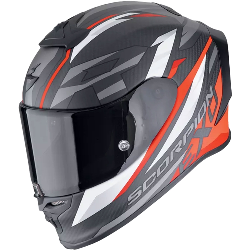 Integrální helma na motorku Scorpion EXO-R1 EVO CARBON AIR RUNNER matná černo-červená