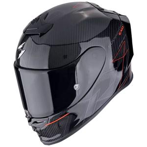 Integrální helma na motorku Scorpion EXO-R1 EVO CARBON AIR CYNERGY černo-červená