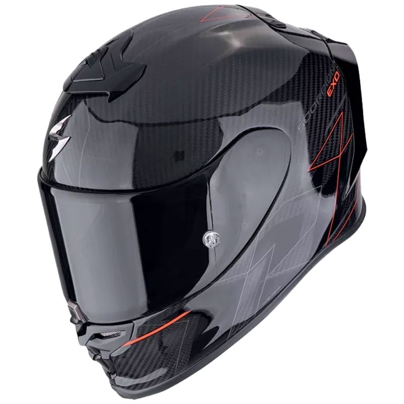 Integrální helma na motorku Scorpion EXO-R1 EVO CARBON AIR CYNERGY černo-červená