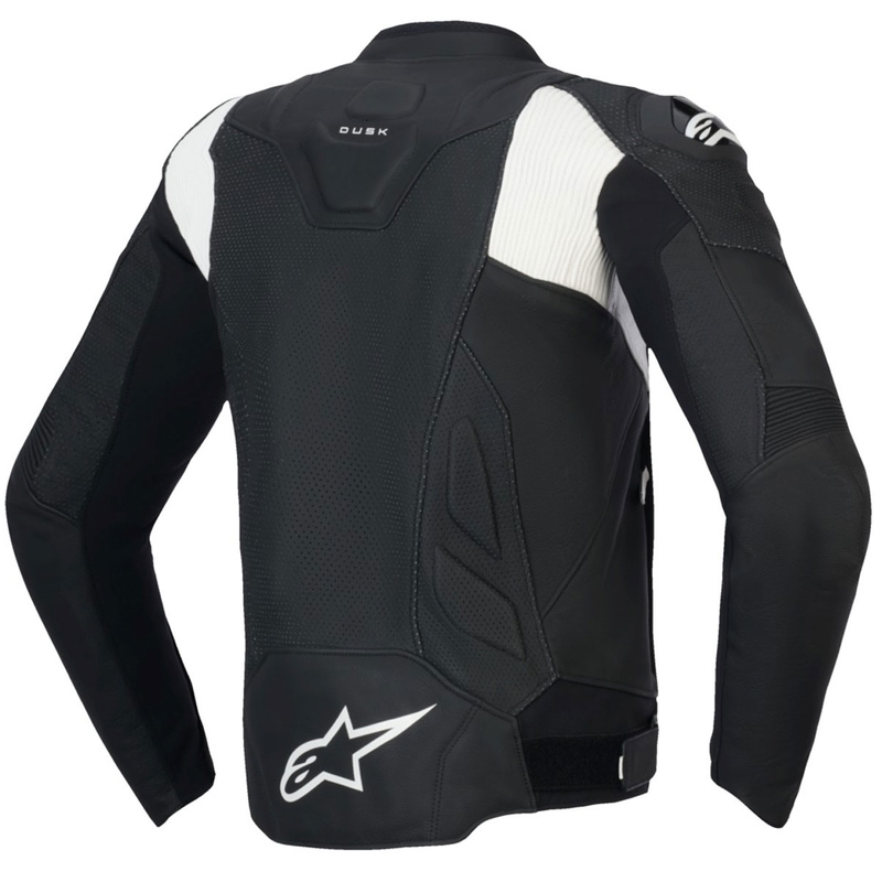 Kožená bunda na motorku Alpinestars Dusk Airflow černo-bílá