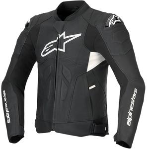 Kožená bunda na motorku Alpinestars Dusk Airflow černo-bílá