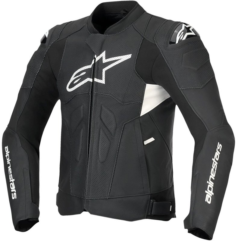 Kožená bunda na motorku Alpinestars Dusk Airflow černo-bílá