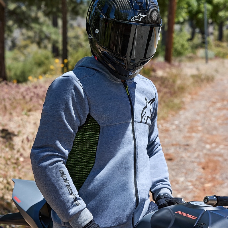 Mikina na motorku Alpinestars Chrome Air Sport šedo-černo-tmavě khaki