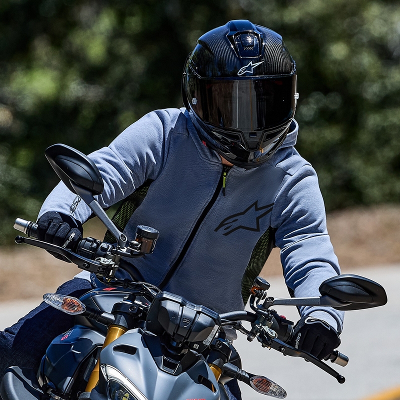 Mikina na motorku Alpinestars Chrome Air Sport šedo-černo-tmavě khaki