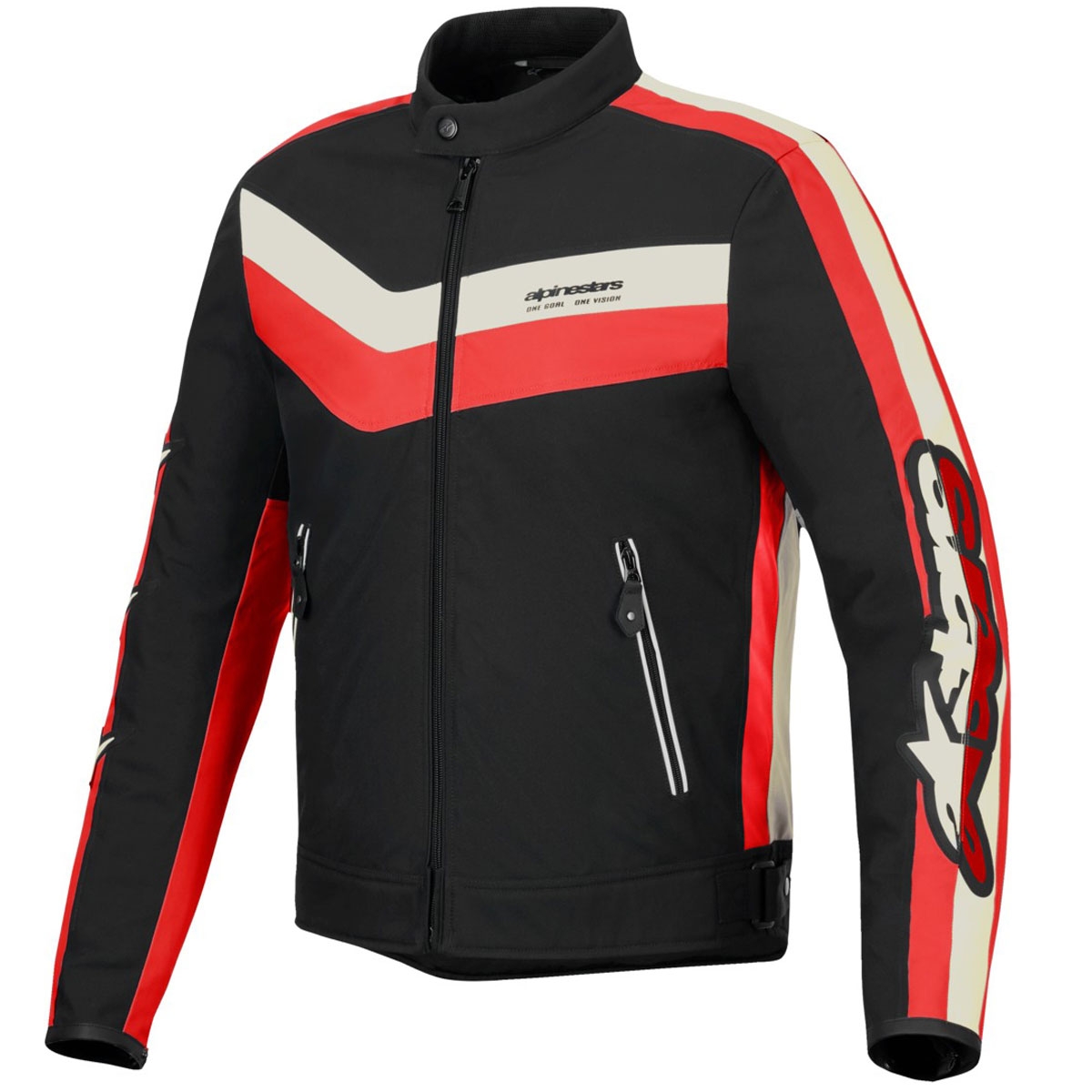 Bunda na motorku Alpinestars T-Dyno Water Resistant černo-červeno-béžová Velikost: S