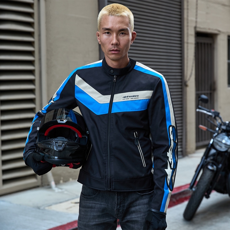 Bunda na motorku Alpinestars T-Dyno Water Resistant černo-modro-béžová