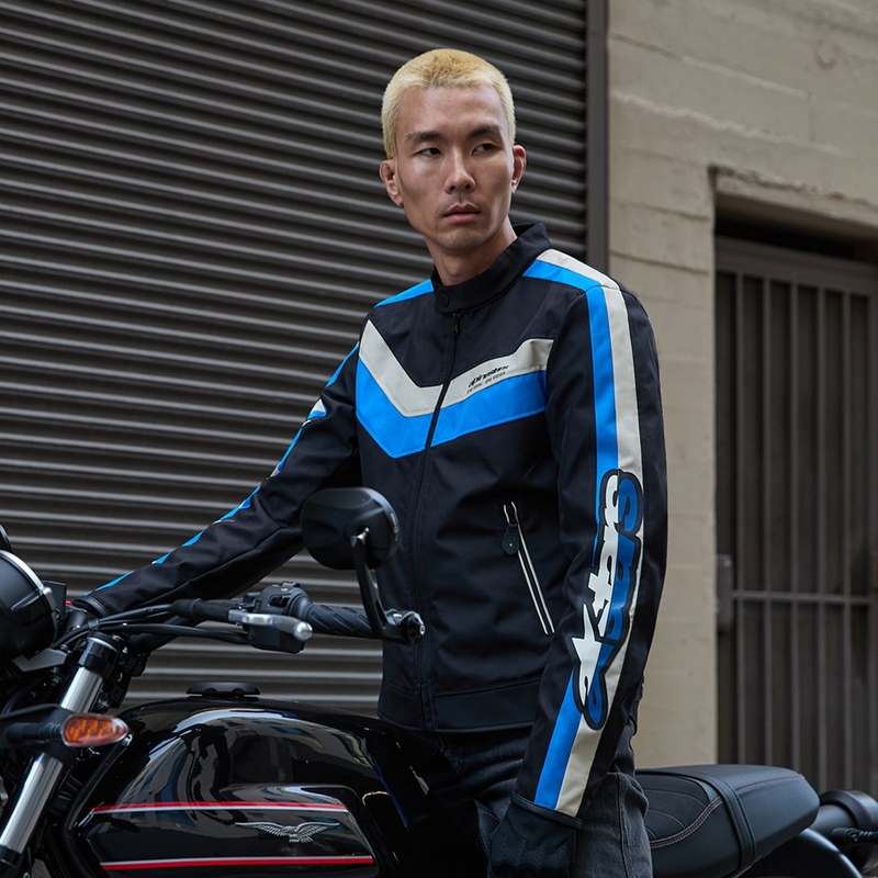 Bunda na motorku Alpinestars T-Dyno Water Resistant černo-modro-béžová