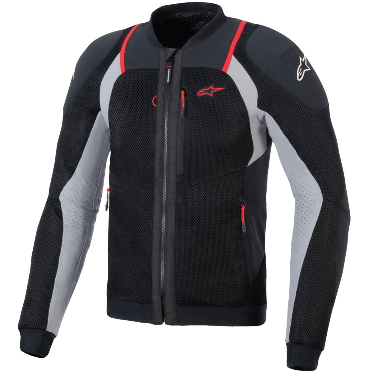 Bunda na motorku Alpinestars TROOP-AIR PRO černo-světle šedo-červená Velikost: XS