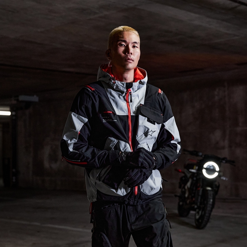 Bunda na motorku Alpinestars MOGRESS AIR černo-mandlovo-oranžová