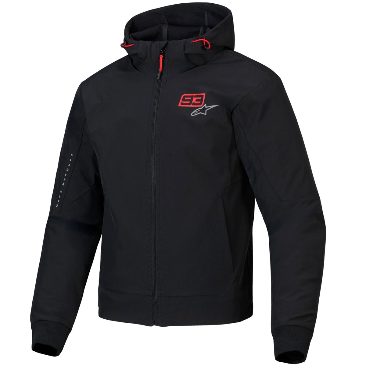 Bunda na motorku Alpinestars RADIUM TECH HOODIE MM93 černo-červeno-šedá Velikost: S