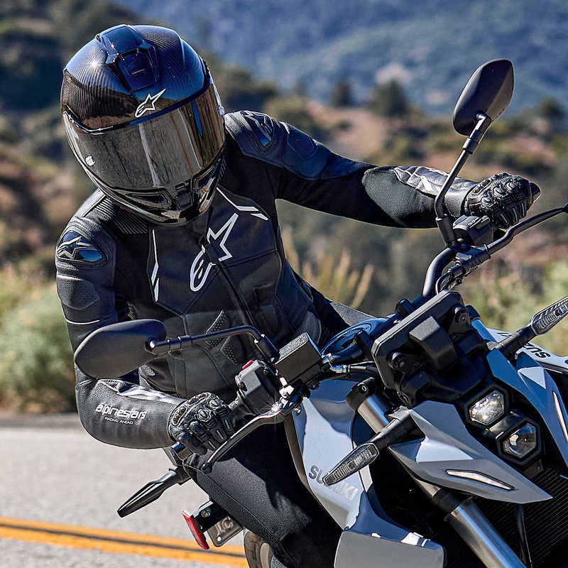 Dámská kožená bunda na motorku Alpinestars Stella Dusk černo-bílá