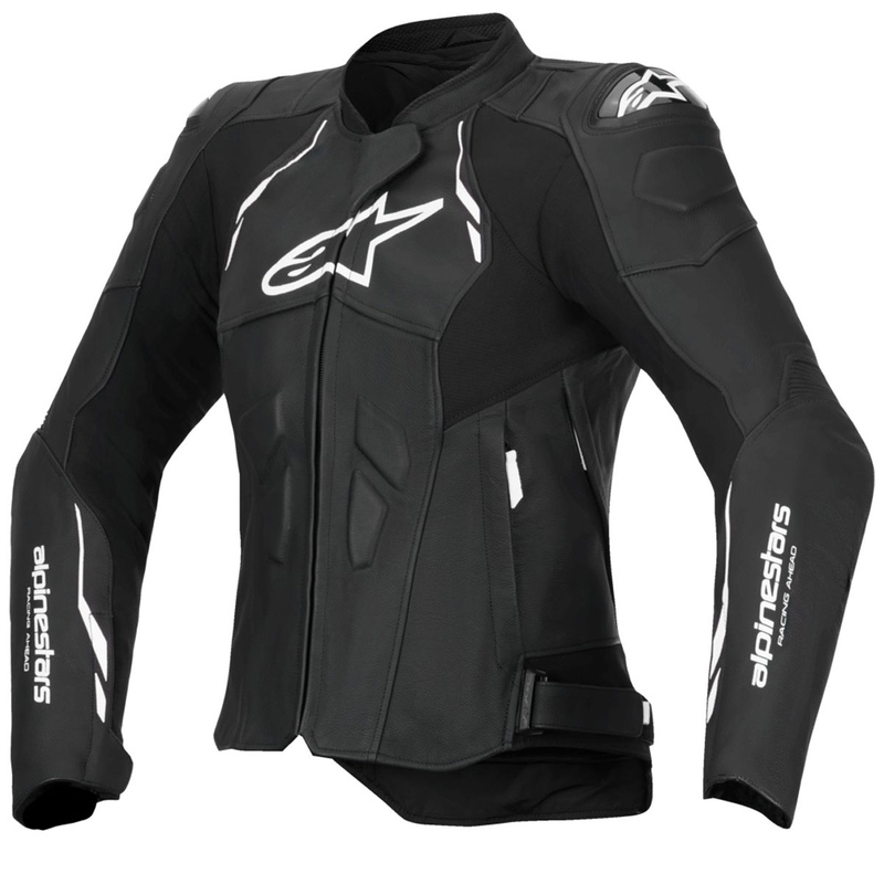 Dámská kožená bunda na motorku Alpinestars Stella Dusk černo-bílá