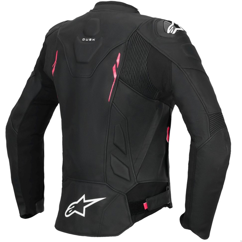 Dámská kožená bunda na motorku Alpinestars Stella Dusk černo-růžovo-bílá