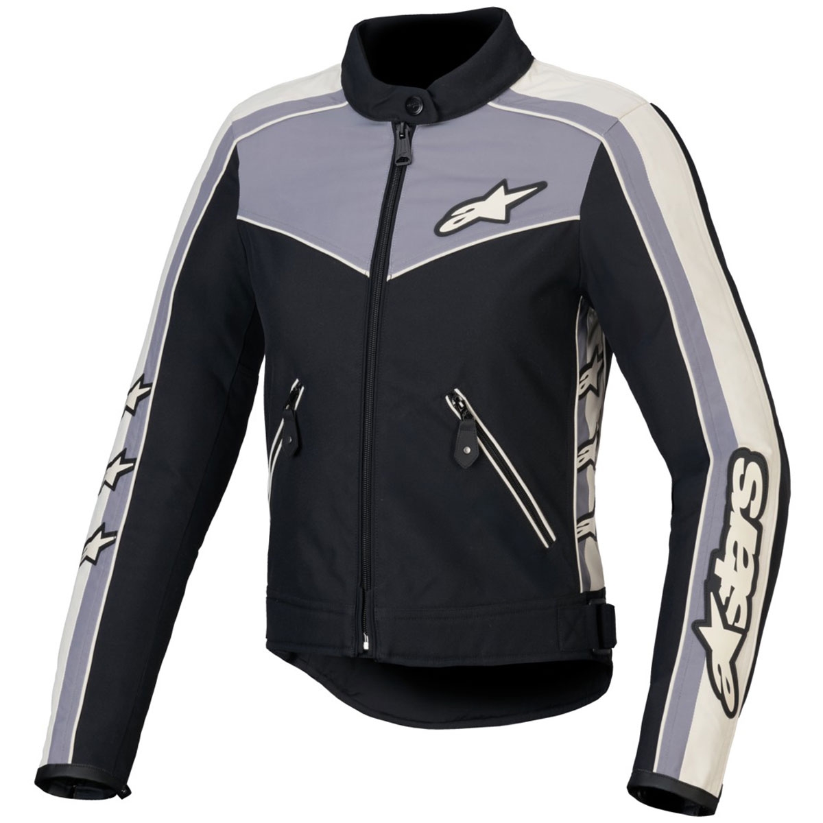 Dámská bunda na motorku Alpinestars Stella T-Dyno Water Resistant černo-tmavě šedo-šedo-béžová Velikost: XS
