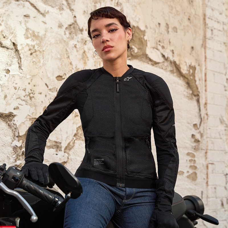 Dámská bunda na motorku Alpinestars STELLA TROOP-AIR černo-černá