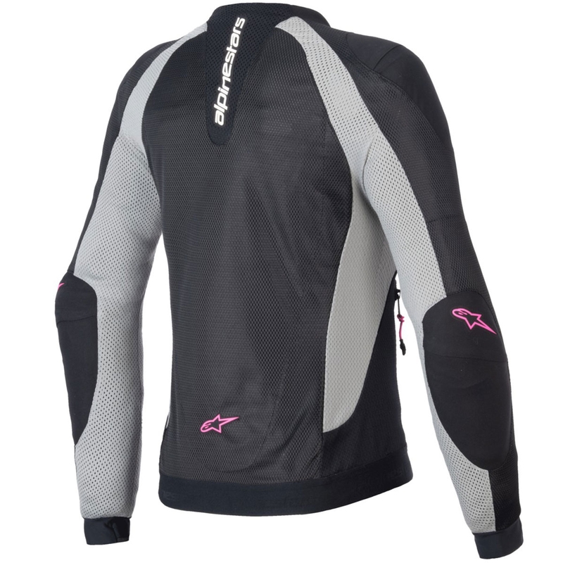 Dámská bunda na motorku Alpinestars STELLA TROOP-AIR černo-šedo-fluo růžová