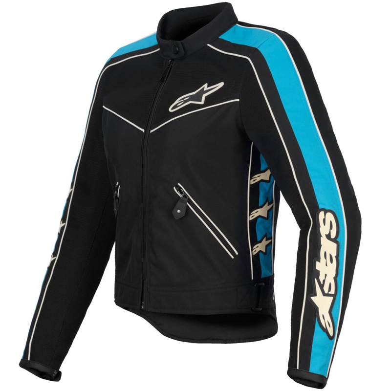 Dámská bunda na motorku Alpinestars STELLA T-DYNO AIR černo-světle modro-béžová