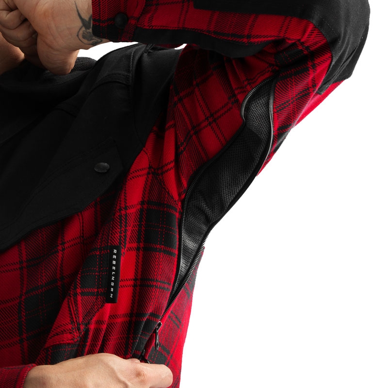 Košile na motorku Rebelhorn Shifter černo-červená