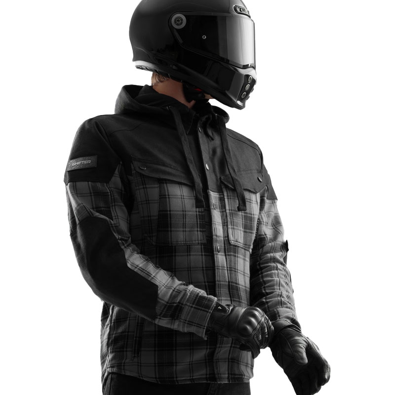 Košile na motorku Rebelhorn Shifter černo-šedá
