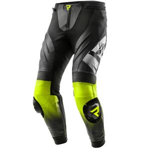 Kožené kalhoty na motorku Rebelhorn Inferno černo-fluo žluté