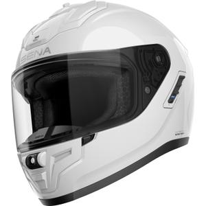 Integrální helma na motorku SENA s headsetem Phantom bílá