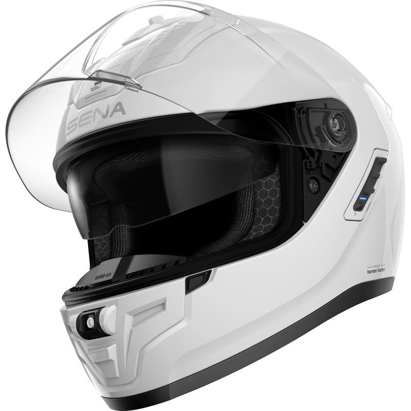 Integrální helma na motorku SENA s headsetem Phantom bílá