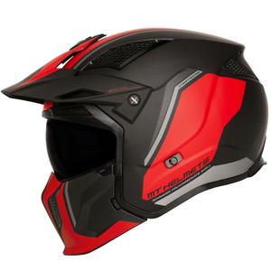Otevřená přilba s maskou MT Streetfighter SV S TWIN C5 černo-červená s iridiovou clonou