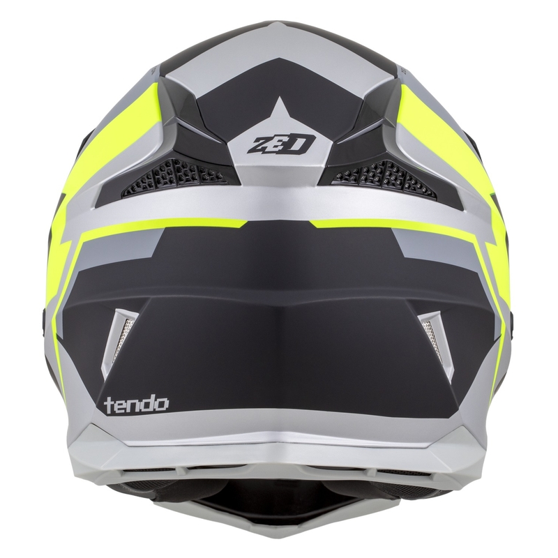 Dětská motokrosová helma ZED X1.9D TENDO matná černo-tmavě šedo-světle šedo-fluo žlutá