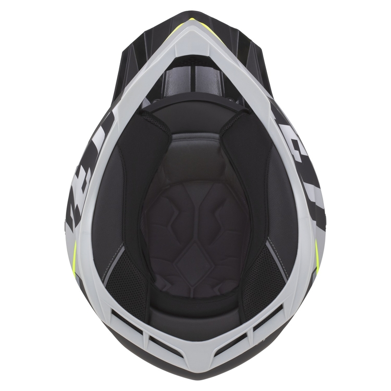 Dětská motokrosová helma ZED X1.9D TENDO matná černo-tmavě šedo-světle šedo-fluo žlutá