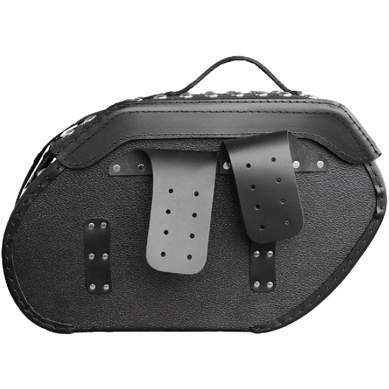 Kožené brašny na motorku RSA S221 se zámkem a nýty černé