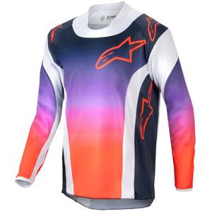 Dětský motokrosový dres Alpinestars Racer Hoen 2024 šedo-modro-oranžový