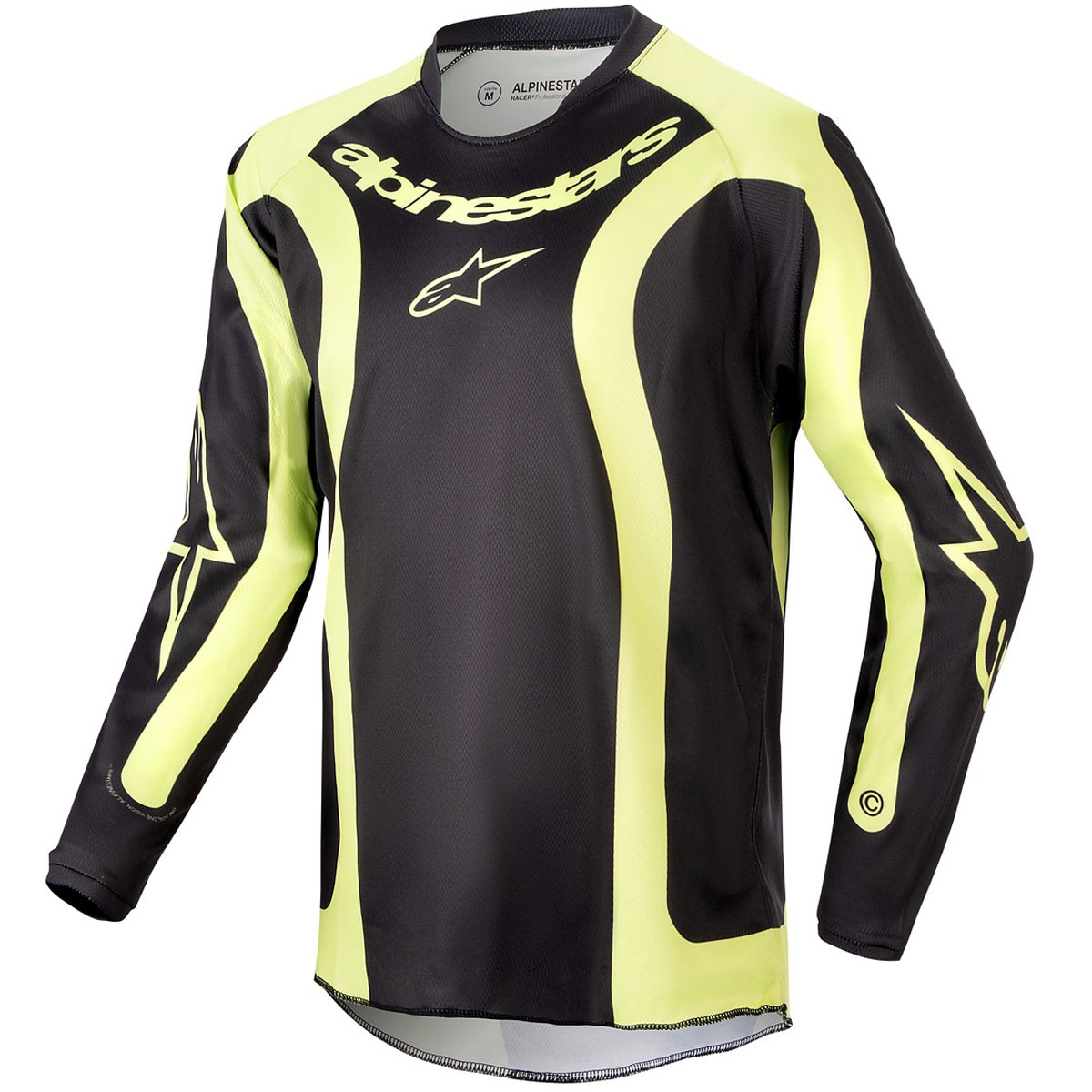 Dětský motokrosový dres Alpinestars Racer Lurv černo-fluo žlutý Velikost: M