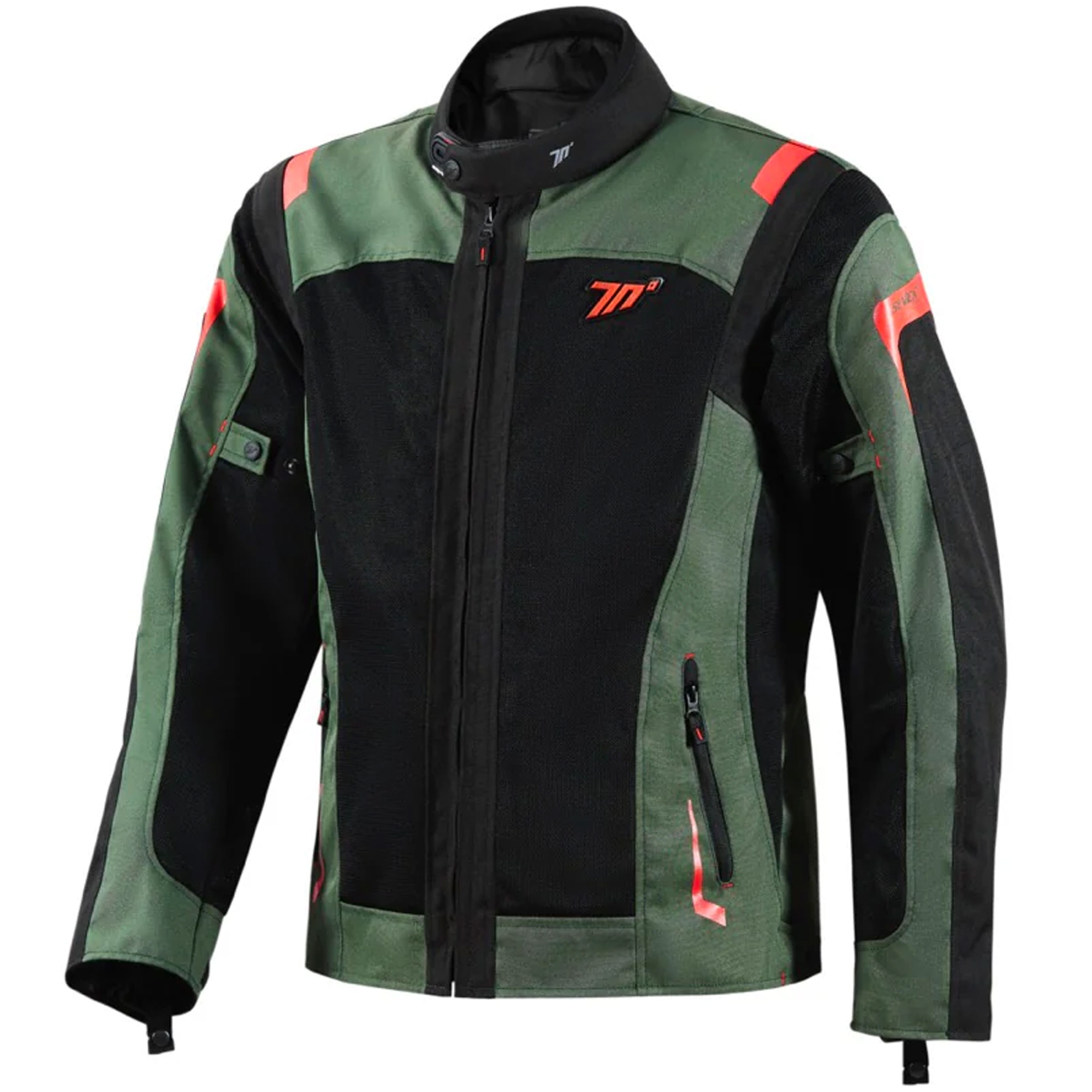 Bunda na motorku Seventy Degrees SD-JT66 Sahara khaki-červená Velikost: S